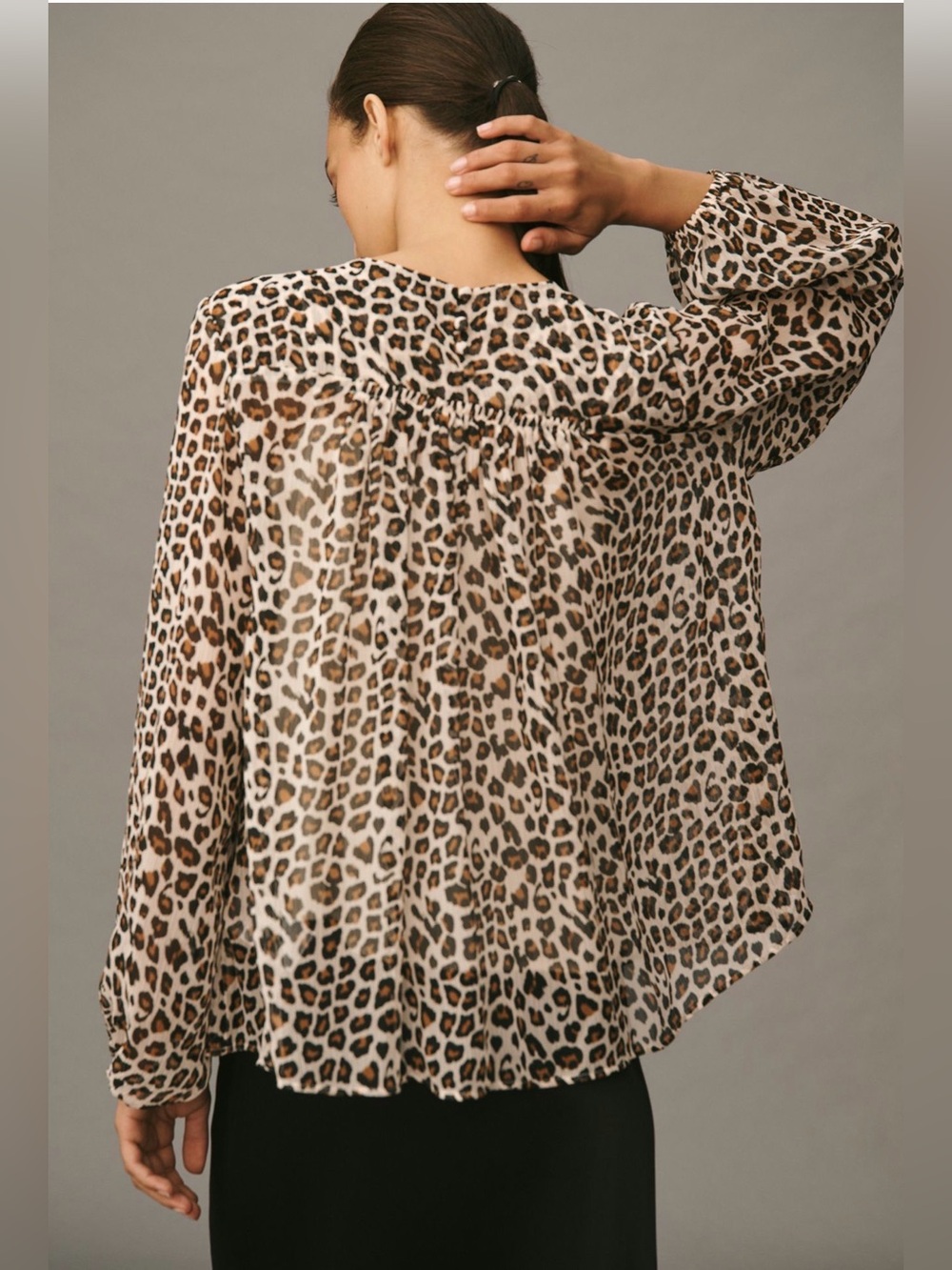NWT - Anthropologie’s Maeve Leopard Peasant Blouse - Picture 3 of 10